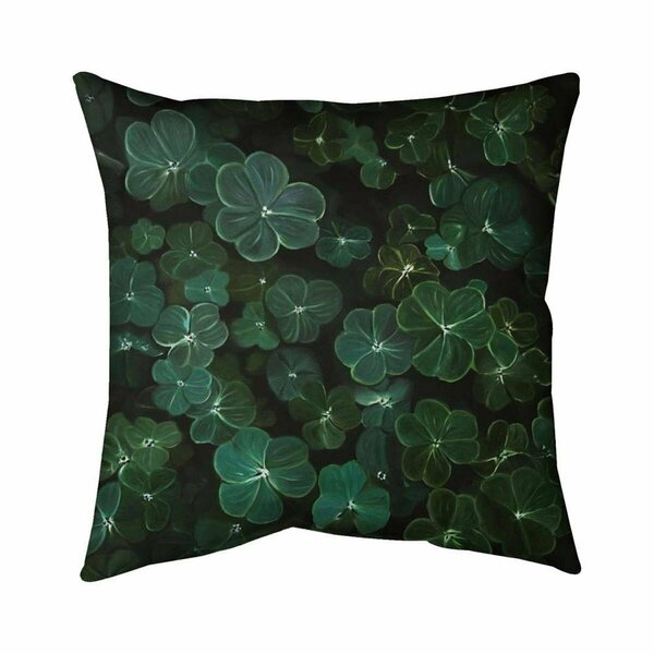 Begin Home Decor 26 x 26 in. Clovers-Double Sided Print Indoor Pillow 5541-2626-FL363